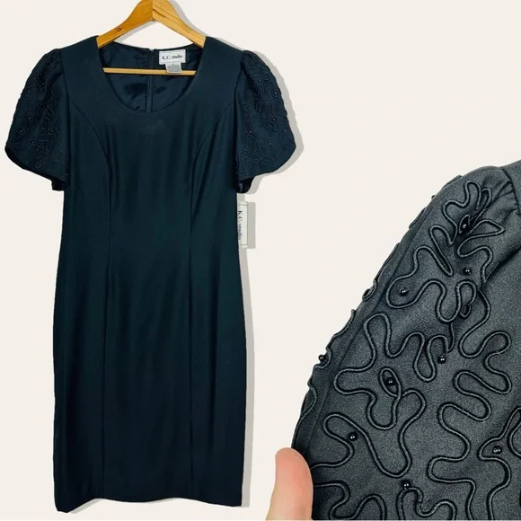 sachin and babi light blue dress Waxed Floral Embroidered Dress| Authentic & Vintage